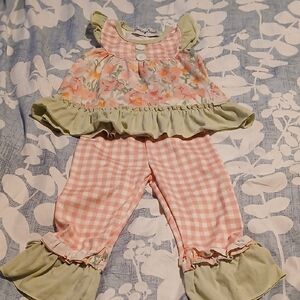 Floral and Gingham Kids Matching Set